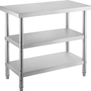 Commercial Stainless  Work Table 2 Shelves Commercial Kitchen Food Prep with Installation Kit