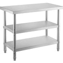Commercial Stainless  Work Table 2 Shelves Commercial Kitchen Food Prep with Installation Kit