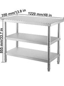 Commercial Stainless  Work Table 2 Shelves Commercial Kitchen Food Prep with Installation Kit