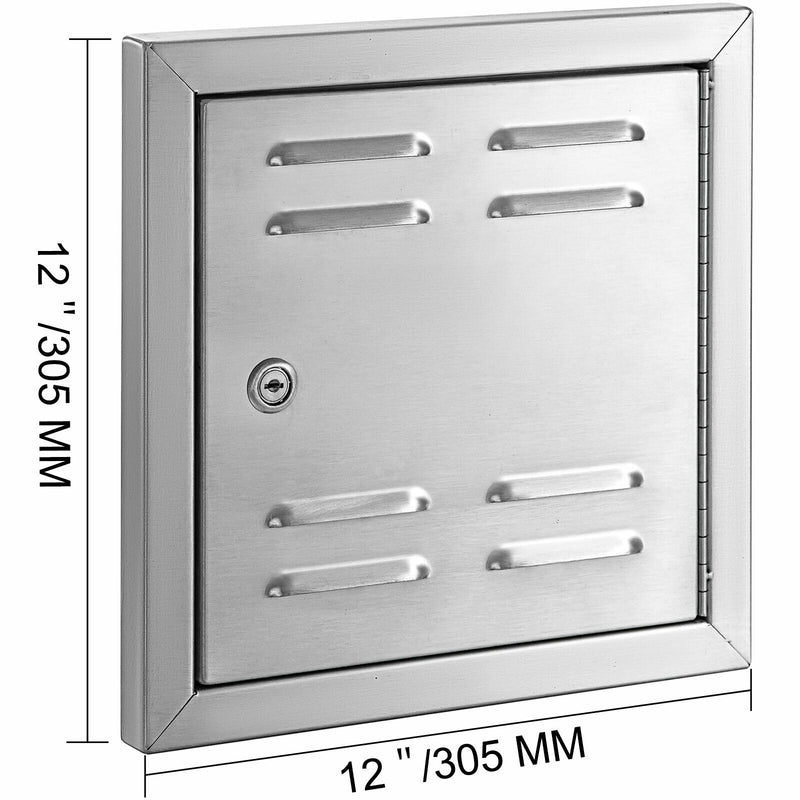 Vented Access Door Magnetic Door W/ Lock  Stainless Steel Handle Waterproof Storage Cabinet
