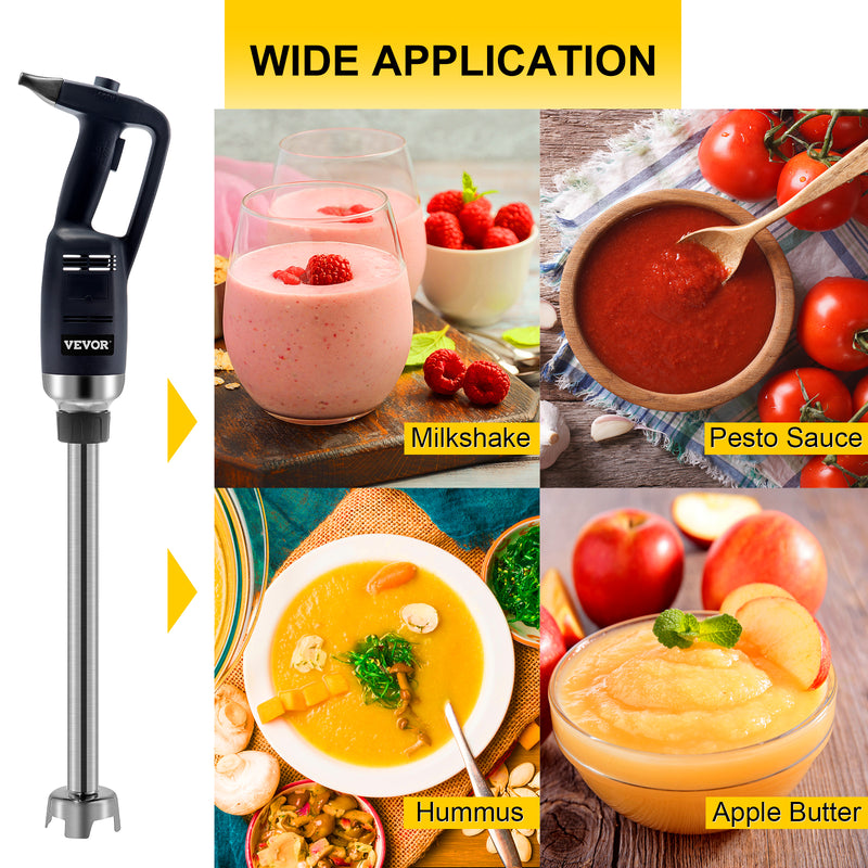Commercial Immersion Blender Electric Professional Immersion Manual Mixer Variable Speed