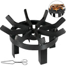Steel Wheel Fire Grate Campfire Pit Outdoor Wood Stove Stand BBQ Firewood Rack