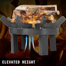Steel Wheel Fire Grate Campfire Pit Outdoor Wood Stove Stand BBQ Firewood Rack