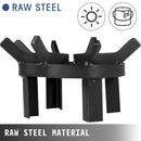 Steel Wheel Fire Grate Campfire Pit Outdoor Wood Stove Stand BBQ Firewood Rack