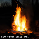 Steel Wheel Fire Grate Campfire Pit Outdoor Wood Stove Stand BBQ Firewood Rack