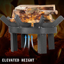 Steel Wheel Fire Grate Campfire Pit Outdoor Wood Stove Stand BBQ Firewood Rack