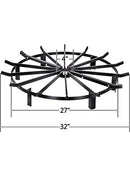 Steel Wheel Fire Grate Campfire Pit Outdoor Wood Stove Stand BBQ Firewood Rack