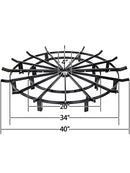 Steel Wheel Fire Grate Campfire Pit Outdoor Wood Stove Stand BBQ Firewood Rack