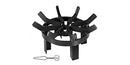 Steel Wheel Fire Grate Campfire Pit Outdoor Wood Stove Stand BBQ Firewood Rack