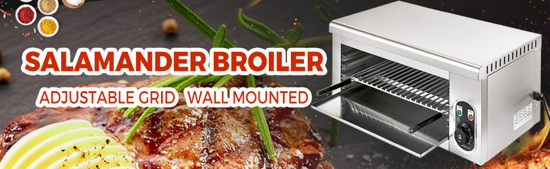 Electric Salamander Oven 2KW Adjustable Grid Kitchen Stainless Steel  Broiler for Pizza