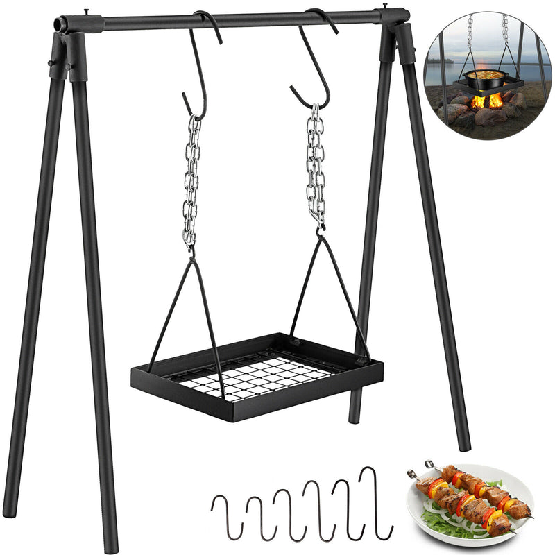 Campfire Cooking Stand Swing Grill Carbon Steel Equipment Easy to Install