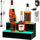 LED Acrylic Lighted Liquor Bottle Display Shelf Bottle Mounted Wine Racks 16/20/24/30/40/60" 2/3
