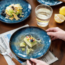 Starry 4/8/12-Piece Dessert Plate Set Vintage Look Ceramic Blue