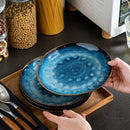 Starry 4/8/12-Piece Dessert Plate Set Vintage Look Ceramic Blue