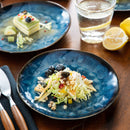 Starry 4/8/12-Piece Dessert Plate Set Vintage Look Ceramic Blue