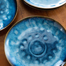 Starry 4/8/12-Piece Dessert Plate Set Vintage Look Ceramic Blue