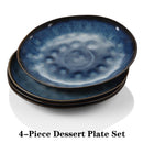 Starry 4/8/12-Piece Dessert Plate Set Vintage Look Ceramic Blue