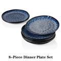 Starry 4/8/12-Piece Dinner Plate Set Vintage Look Ceramic Blue