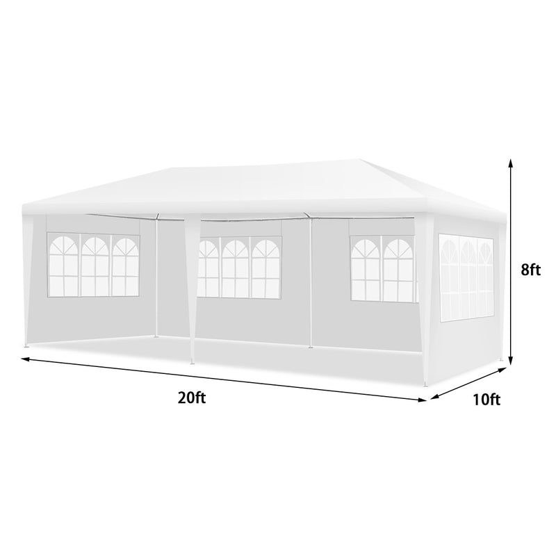 10'x20' Canopy Tent Heavy Duty Wedding Party Tent 4 Sidewalls W/Carry Bag