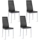 Set of 4 PU Leather Dining Side Chairs Elegant Design Home Furniture Black