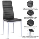 Set of 4 PU Leather Dining Side Chairs Elegant Design Home Furniture Black