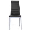 Set of 4 PU Leather Dining Side Chairs Elegant Design Home Furniture Black