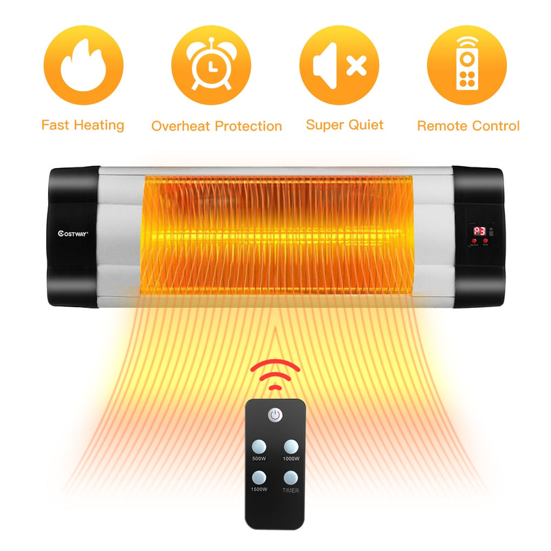 1500W Infrared Patio Heater Remote Control 24H Timer EP24280US