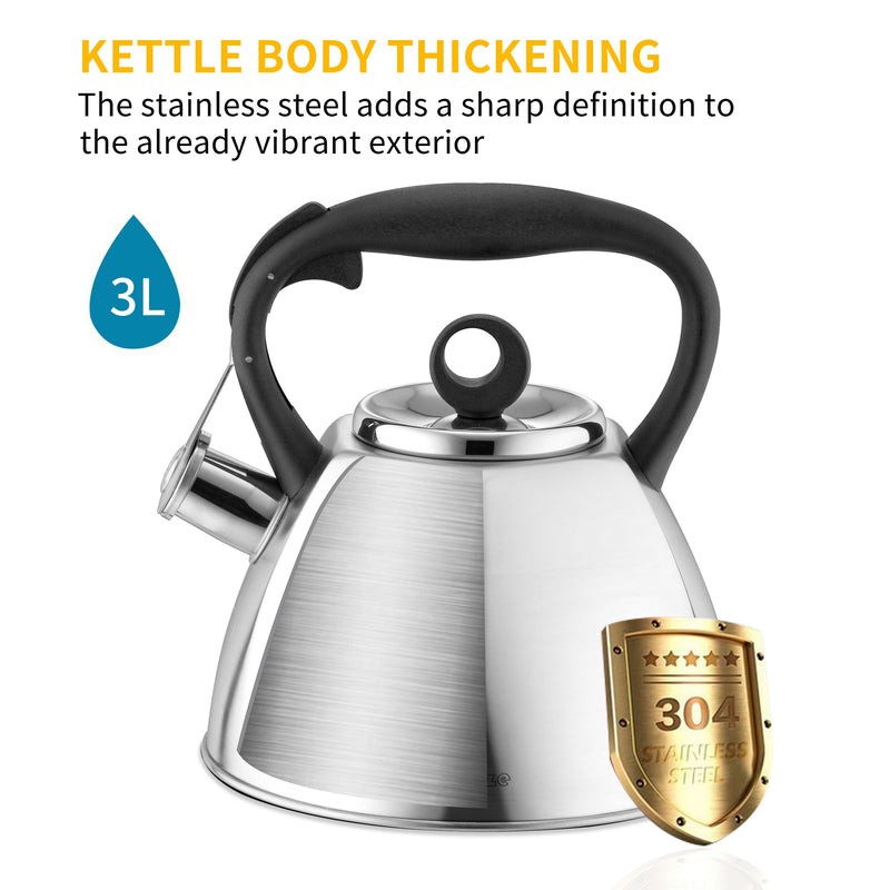 3L Stainless Steel Tea Kettle for Stovetop Whistling Tea Pot,Stovetop Kettle