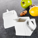 White Porcelain Ceramic Sugar and Creamer Pot Set  (with Lid)