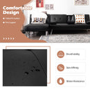 3-Piece Sectional Set Convertible Futon w/Single Sofa&Ottoman Black HW66915BK+HV10004BK+JV10015BK