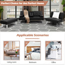 3-Piece Sectional Set Convertible Futon w/Single Sofa&Ottoman Black HW66915BK+HV10004BK+JV10015BK