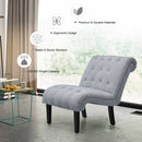 Armless Accent Chair Upholstered Tufted Lounge Chair Wood Leg Light Grey HU10004SL