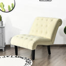 Armless Accent Chair Modern Upholstered Tufted Lounge Chair Beige HU10004BE