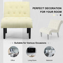 Armless Accent Chair Modern Upholstered Tufted Lounge Chair Beige HU10004BE