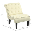 Armless Accent Chair Modern Upholstered Tufted Lounge Chair Beige HU10004BE