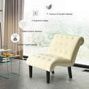 Armless Accent Chair Modern Upholstered Tufted Lounge Chair Beige HU10004BE