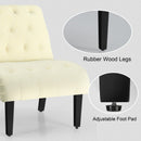 Armless Accent Chair Modern Upholstered Tufted Lounge Chair Beige HU10004BE