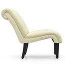 Armless Accent Chair Modern Upholstered Tufted Lounge Chair Beige HU10004BE