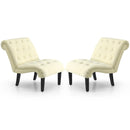 Armless Accent Chair Modern Upholstered Tufted Lounge Chair Beige HU10004BE