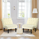Armless Accent Chair Modern Upholstered Tufted Lounge Chair Beige HU10004BE