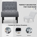 Armless Accent Chair Upholstered Tufted Lounge Chair Wood Legs Dark Grey HU10004GR