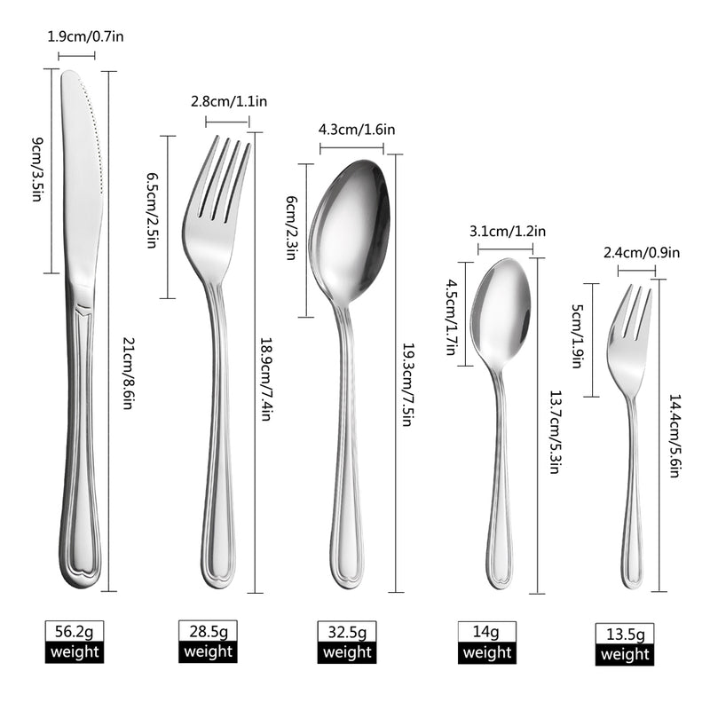 30-Piece Stainless Steel Mirror Polish Silverware Flatware Cutlery Set