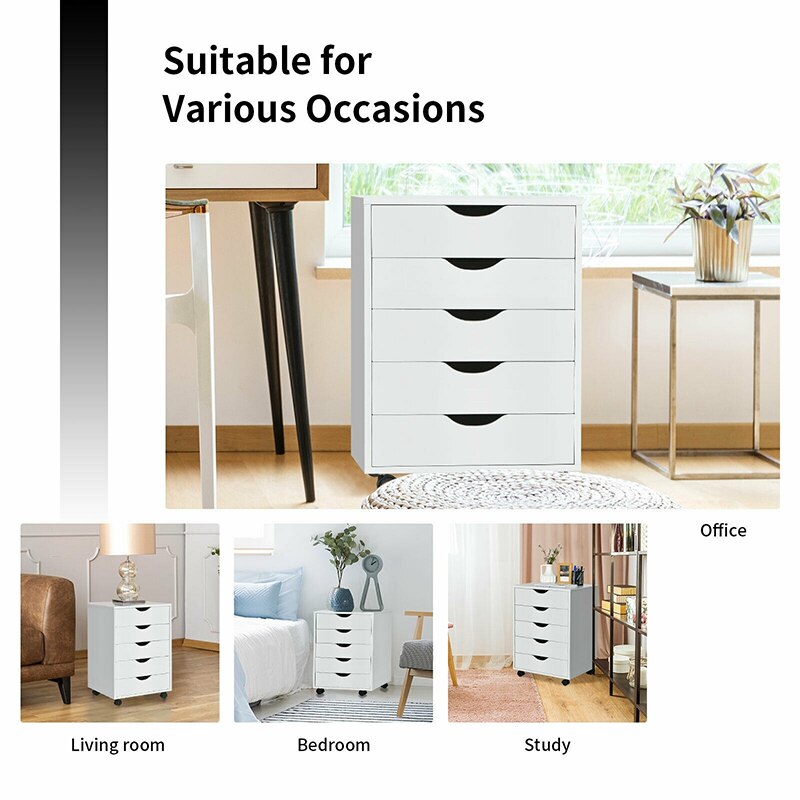 Lockable Wheels Water Resistant Home Office Filing Storage Cabinets