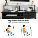 Computer Desk Writing Table Study Workstation Home Office w/Drawer Black HW63331BK