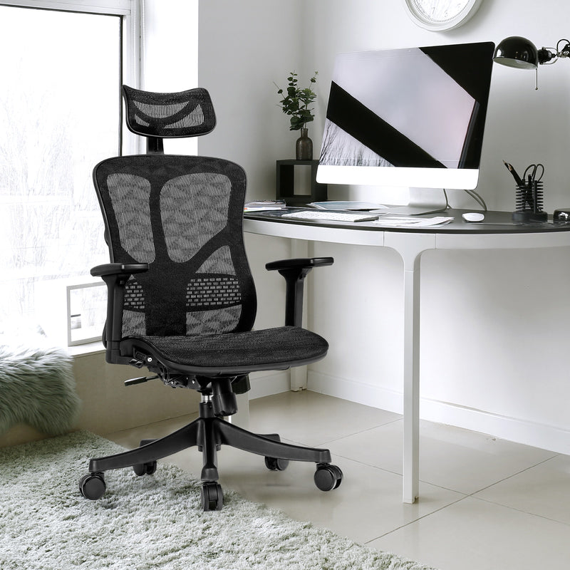 Office Chair, High Back Executive Computer Chair W/ Adjustable backrest Headrest&3D Armrest