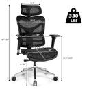 Mesh Office Chair Adjustable High Back Reclining Task Swivel Chair Black CB10175DK