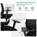 High Back Mesh Office Chair Swivel Reclining Task Chair w/Clothes Hanger HW67586