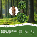 36” Artificial Topiary Double Ball Tree Water Resistant Indoor & Outdoor HW67071
