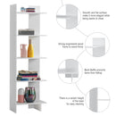 Set of 2 Bookcase Storage 5-Tier Open Shelf Display Room Divider