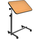 Overbed Rolling Table Over Bed Laptop Food Tray Desk Tilting Top Natural  HW66937NA